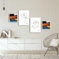 Set 4 tablouri decorative, Alpha Wall, Animal Abstract, 30x30/35x50 cm