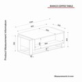 Masuta de cafea, Tera Home, Bianco, 106.4x40.4x60 cm, PAL, Alb/Auriu