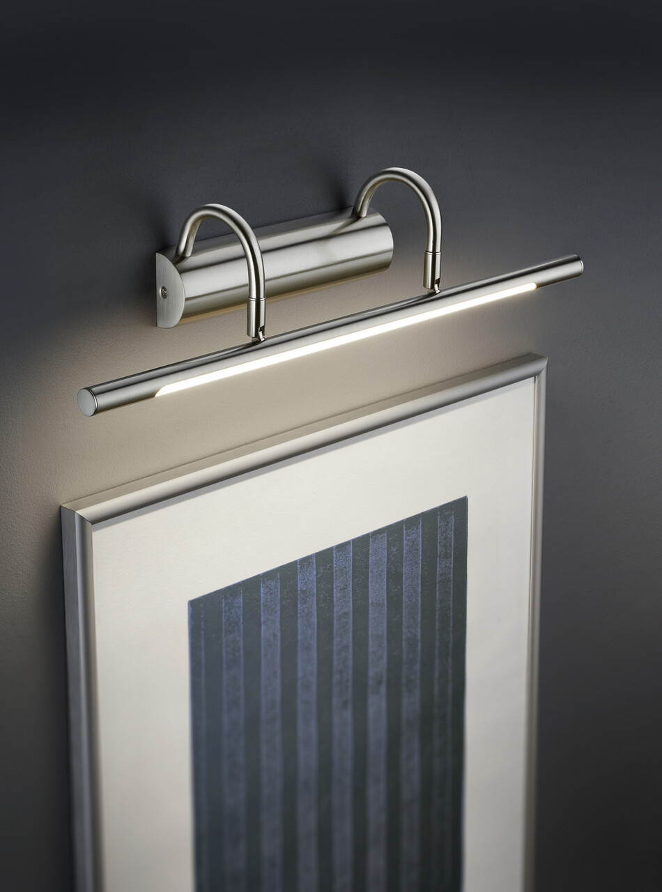 Aplica de perete Cuadro, TRIO, 48x10.5 cm, 8W, 1x SMD, metal, nichel mat