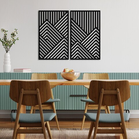 Decoratiune de perete, Vertical Limit, Dimensiune: 70 x 43 cm (2 bucăți), Negru