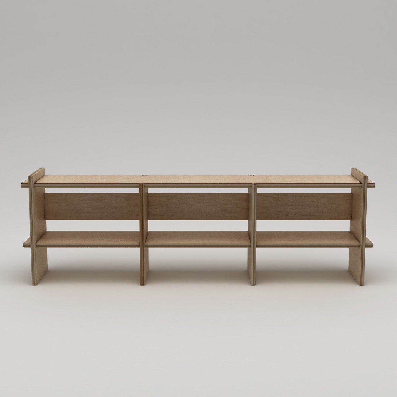 Comoda TV, Hanah Home, Lucis, 220x70x38 cm, Placaj, Lemn natural - imagine 2
