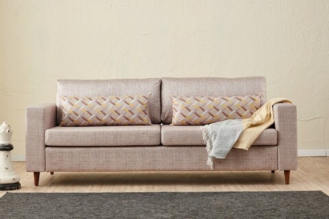 Canapea 3 locuri, balcab home, 825blc2850, lemn de brad, crem