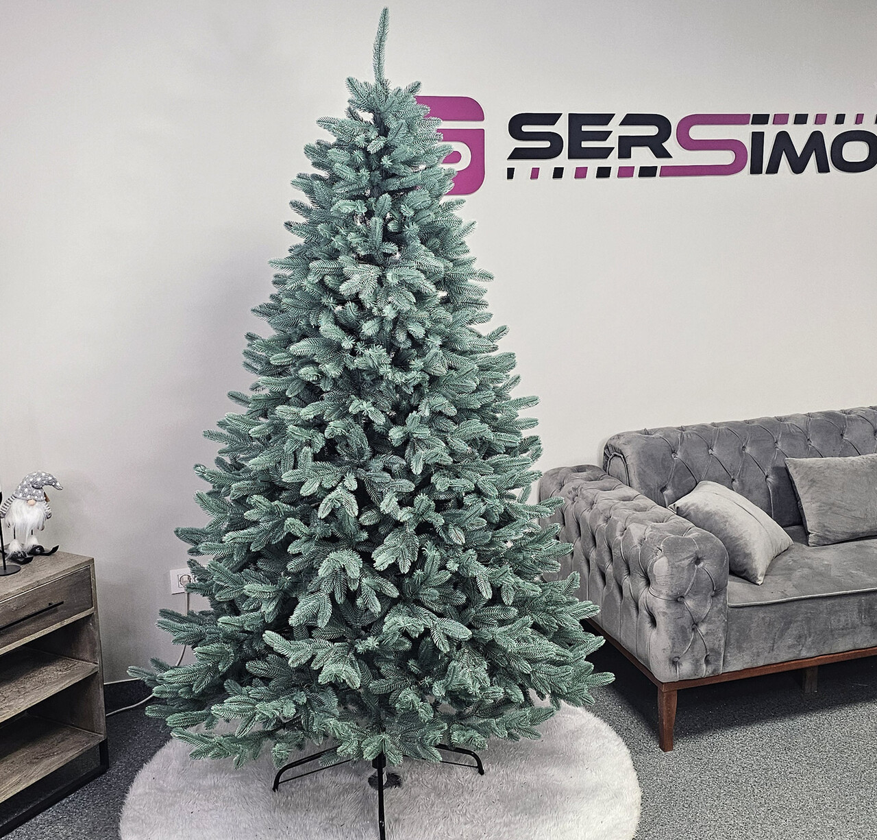 Brad artificial Christmas Deluxe by Sersimo, Laponia Select argintiu, integral 3D, 250cm — imaginea 12