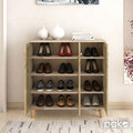 Pantofar cu 3 usi Santi, Pakoworld, 16 perechi pantofi, 89.5x34.5x91.5 cm, PAL melaminat, sonoma