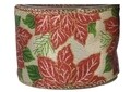Panglica decorativa Poinsettia, Decoris, 270x6.3 cm, poliester, multicolor