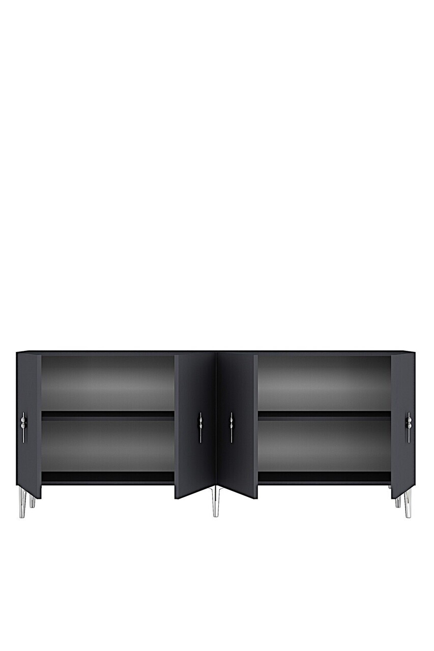 Consola, Hanah Home, Salkım 180, 180x75x32 cm, Antracit / Argintiu — imaginea 5