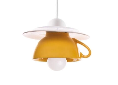 Pendul afternoon tea, deco republic, e27, 1x60w, ceramica, galben