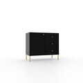 Comoda ADRK, Tili 1D 3S, 83.6x40.8x73.9 cm, PAL laminat, negru