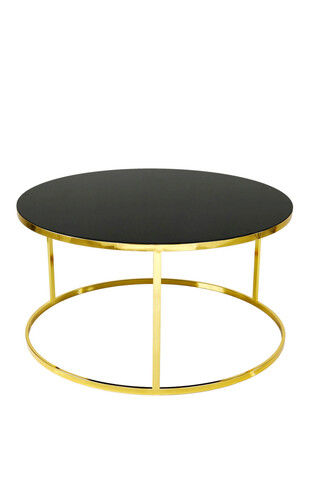 Masuta de cafea, nmobb , dünya 9244, 80x42.5x80 cm, metal, aur/negru