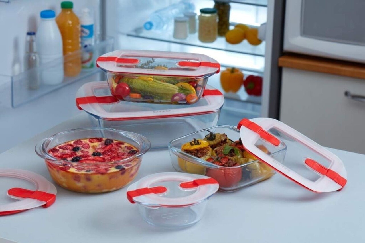 Caserola patrata, cu capac, sticla termorezistenta, 25x22cm/2,2L, "Cook&amp;Heat" - Pyrex - imagine 6