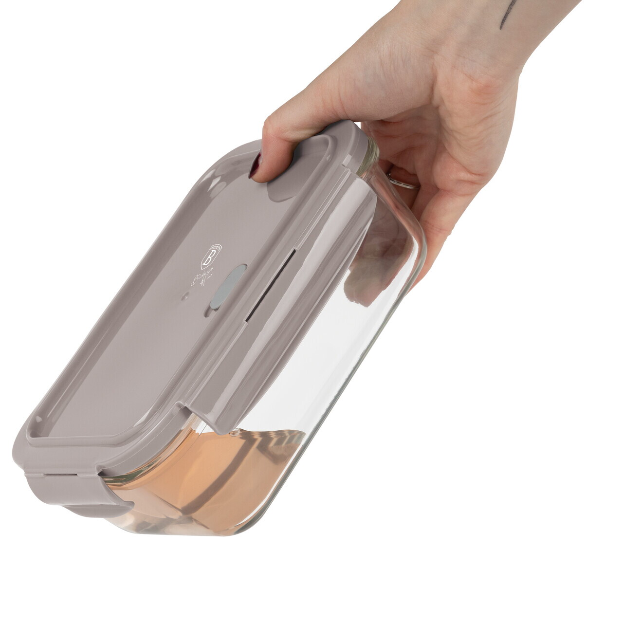 Set 3 caserole cu capac Berlinger Haus, Taupe, 570 ml / 840 ml / 1.18 L, sticla/plastic, taupe/transparent - imagine 4