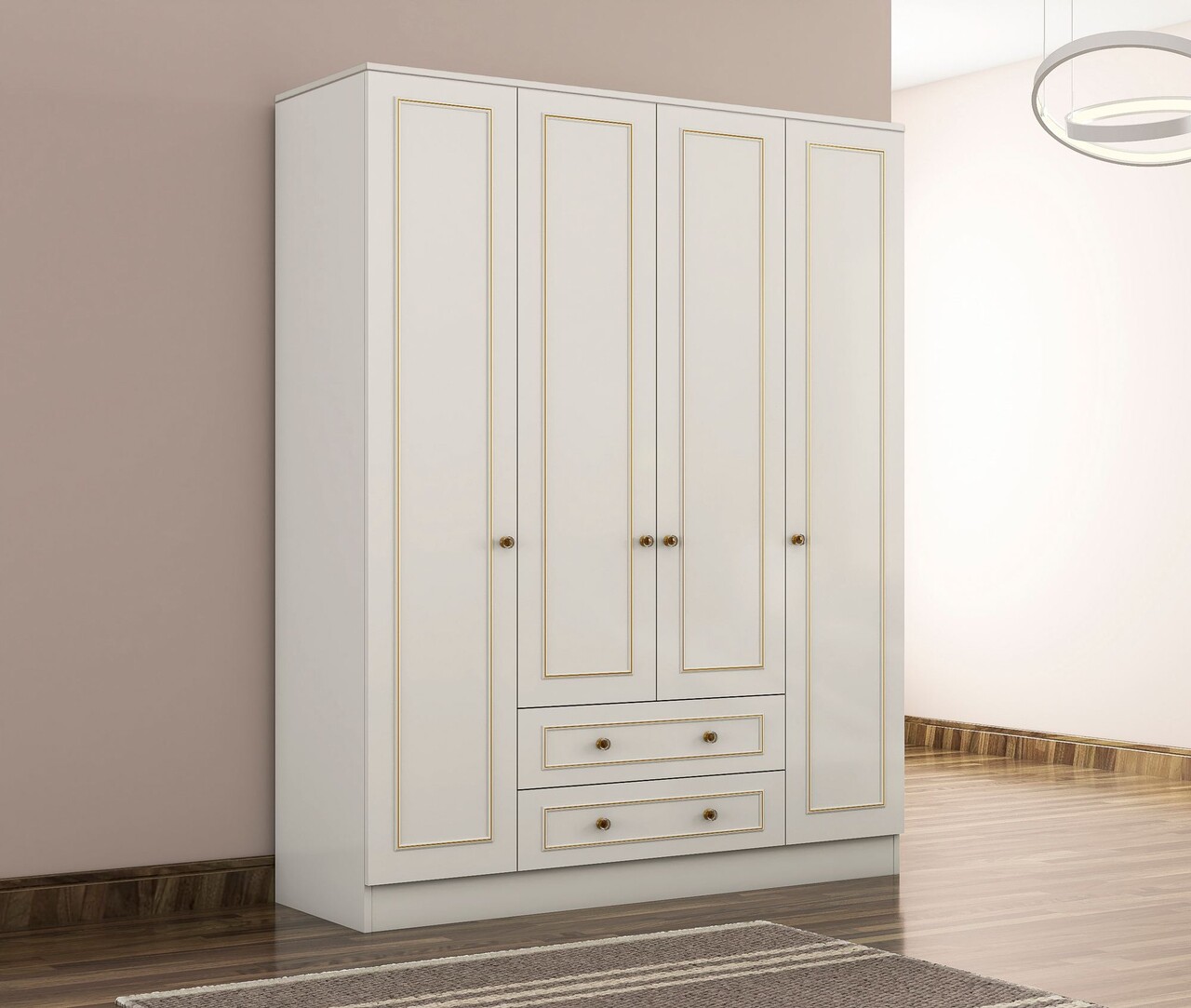 Set dormitor pentru copii, Rabi, Rb-080, Alb mat - 2 | YEO
