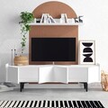 Comoda TV, Emerald, Kastra, 150x57x40 cm, Alb