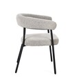 Scaun Giaele, Bizzotto, 59.5x56.5x75.5 cm, poliester Boucle, negru/grej