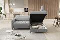 Coltar extensibil dreapta 3 locuri ELTAP, RT-04ROY, Barea, 208x160x100 cm, lemn/poliester, gri deschis