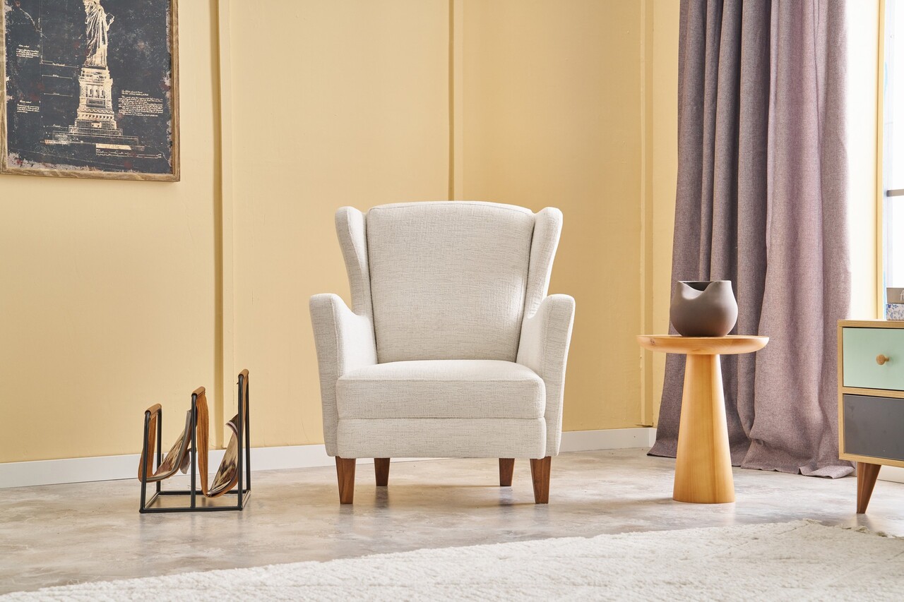 Fotoliu, Atelier del Sofa, 825BLC2372, Lemn de carpen, Crem - view 2