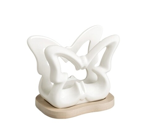 Suport pentru servetele, butterfly, brandani, 12x8x10.5 cm, portelan/bambus