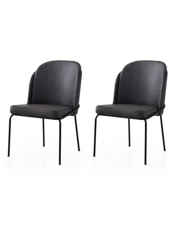 Set scaune 2 piese, Nmobb, Dore, Aur/Negru