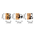 Decoratiune de perete, Pandas, 50% lemn/50% metal, No 1: 23 x 3 x 25 cm, Nuc negru