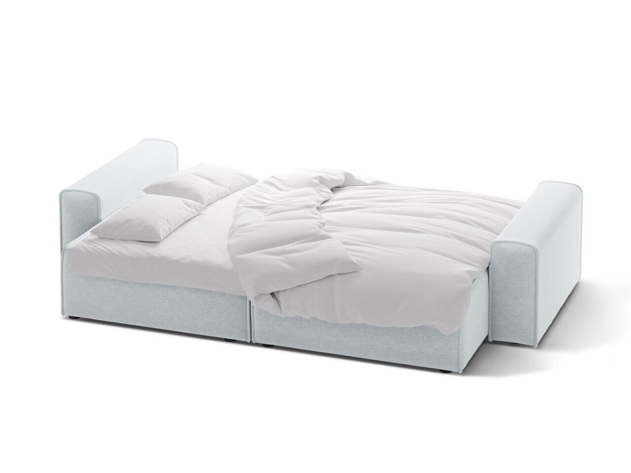 Canapea extensibila 3 locuri, Victor, Micadoni Home, 246x100x83 cm, tesatura structurata, gri deschis — imaginea 3