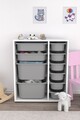 Dulap multifunctional, Estella, Zen 2D2K6U, Alb/Gri
