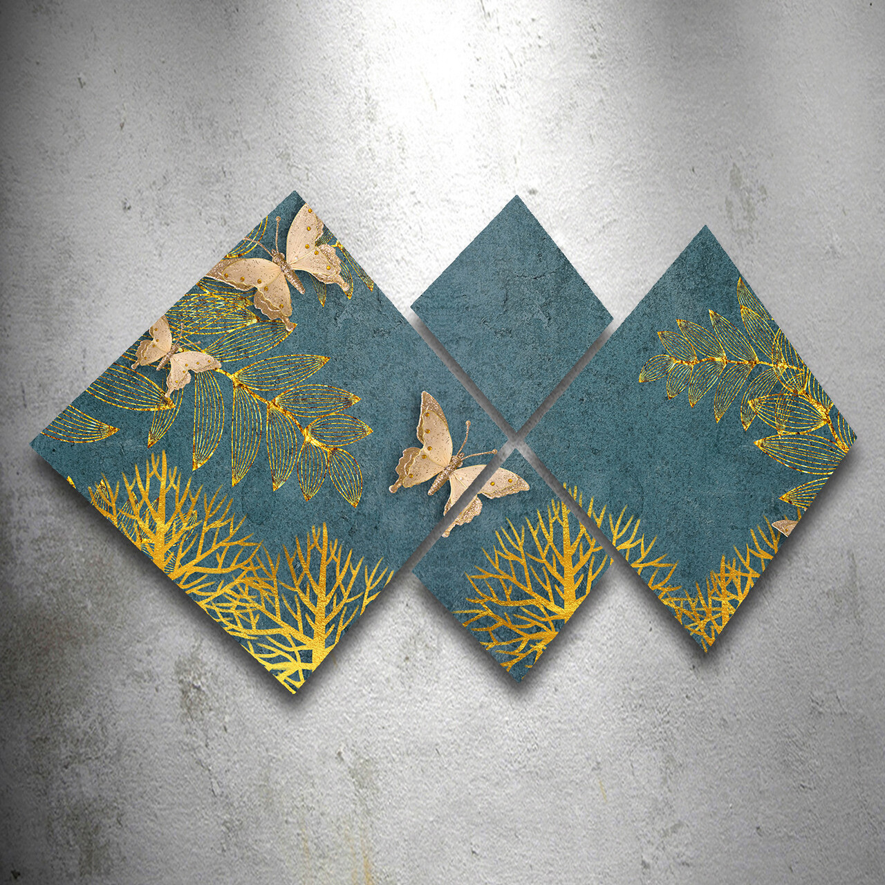 Set 4 tablouri decorative, 4MDF1572194062, MDF, Imprimat UV, Multicolor - 1 | YEO