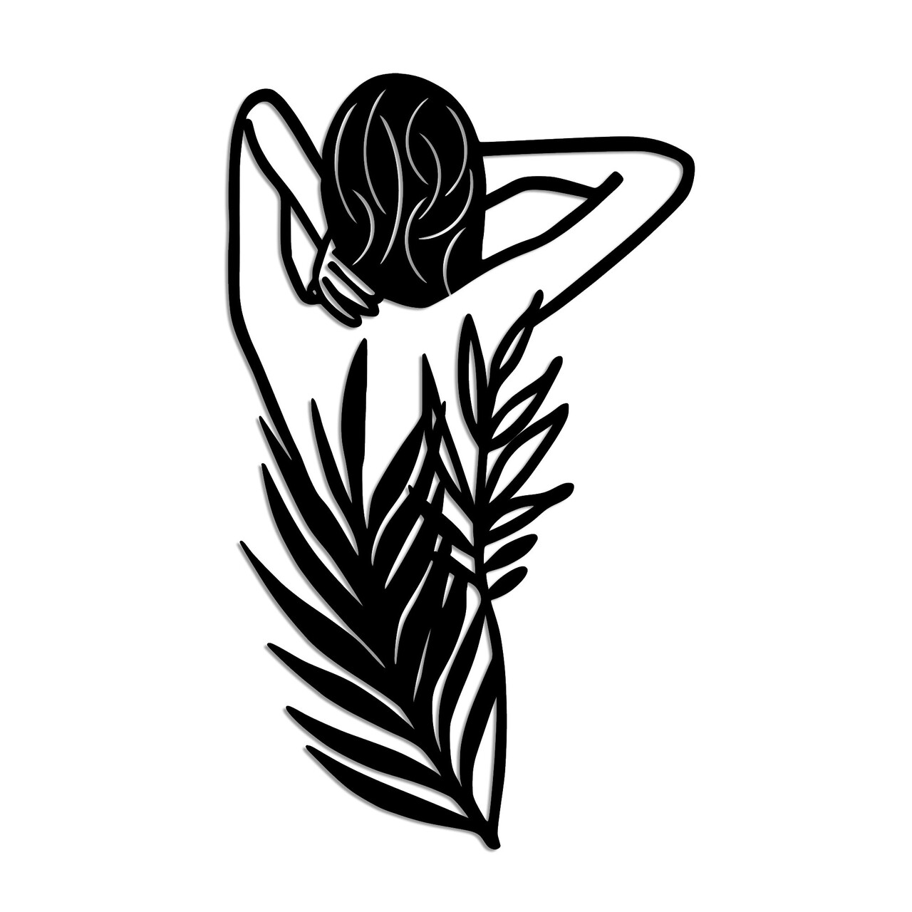 Decoratiune de perete, Flower Woman, Dimensiune: 42 x 70 cm, Negru - view 5