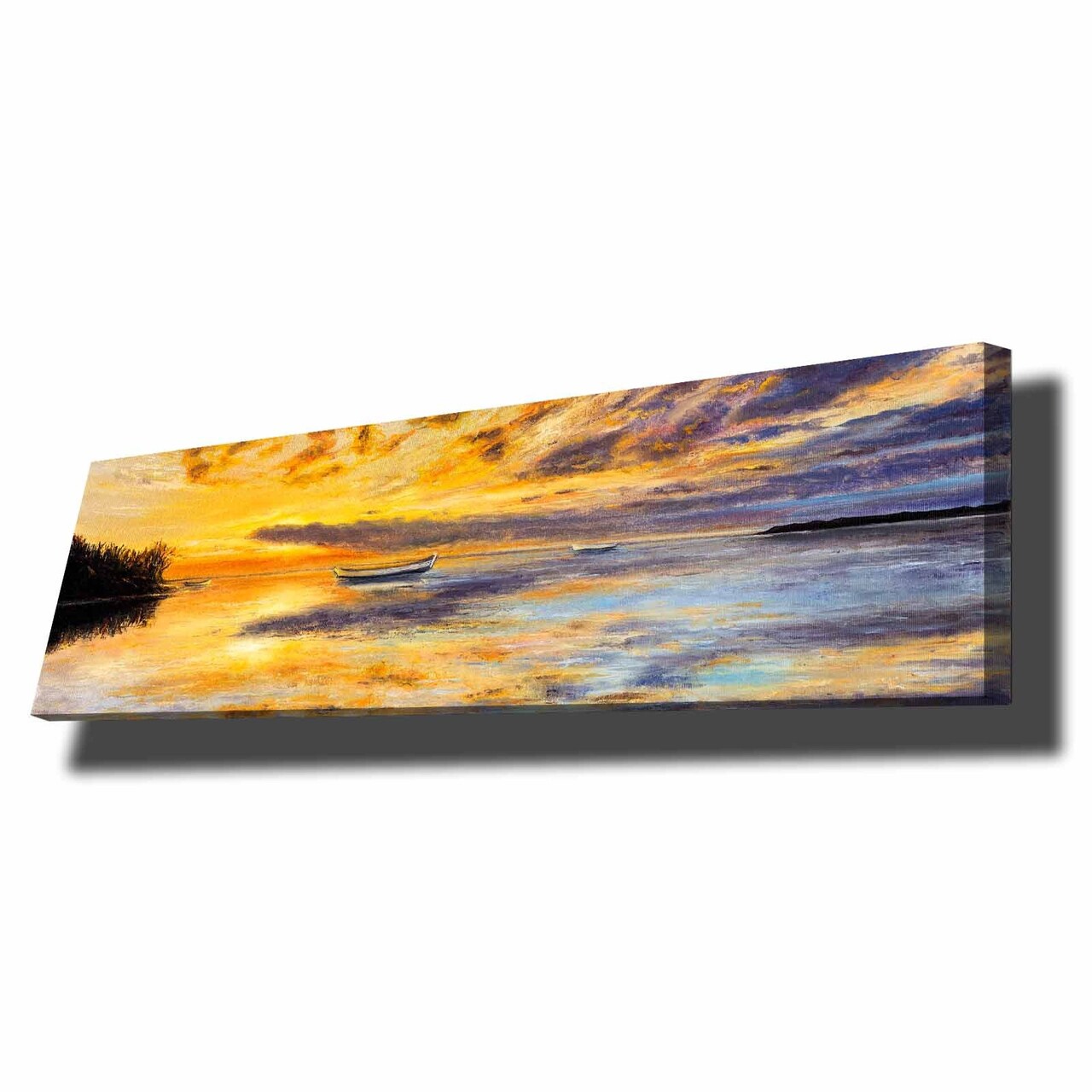 Tablou decorativ, 3090NISC-013, Lemn, Galben / Portocaliu / Albastru / Negru - view 3