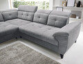 Coltar extensibil stanga 5 locuri ELTAP, LT-04REL, Inferne, 297x210x107 cm, lemn/poliester, gri