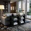 Consola, Hanah Home, Flusso, 170x65x30 cm, PAL, Negru