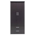 Dulap pentru haine Olympus, Pakoworld, cu 2 usi, 81x57x183 cm, PAL melaminat, wenge