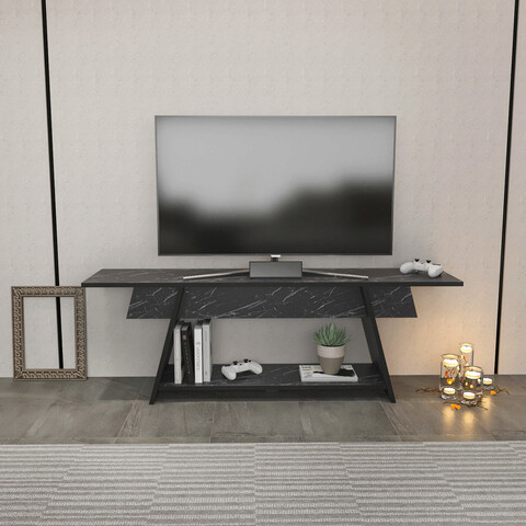 Comoda tv, retricy, lanca 120, 120x35x50 cm, pal, negru