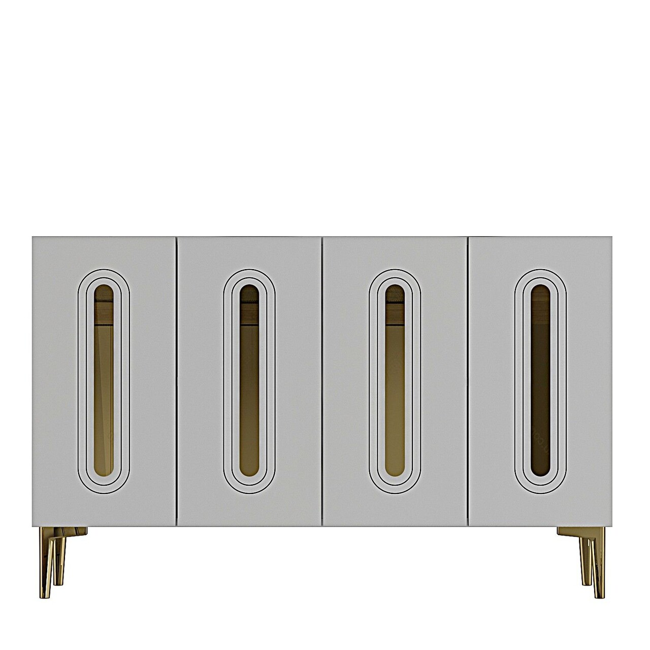 Consola, Hanah Home, Rany 120, 120x75x32 cm, Alb/Auriu - view 4