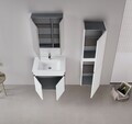 Set Dulap de Baie cu Chiuvetă și Oglindă (2 Piese), Hanah Home, Tivoli 65, Alb mat