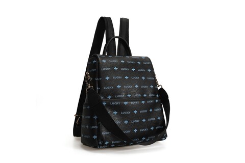 Rucsac, lucky bees, 920 black, piele ecologica, negru