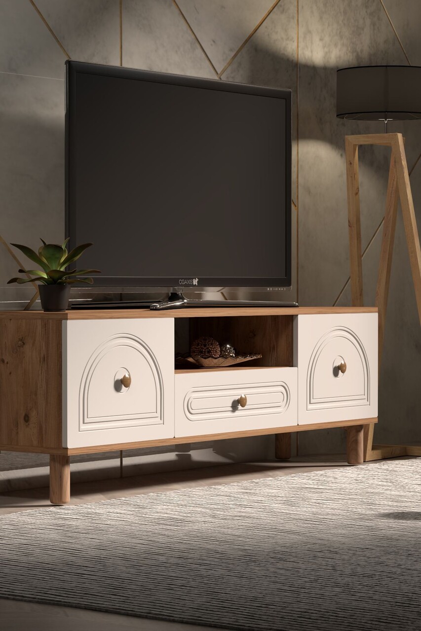 Comoda TV, Hanah Home, Mavora 180, 180x53x41 cm, PAL, Pin Atlantic / Alb - view 5
