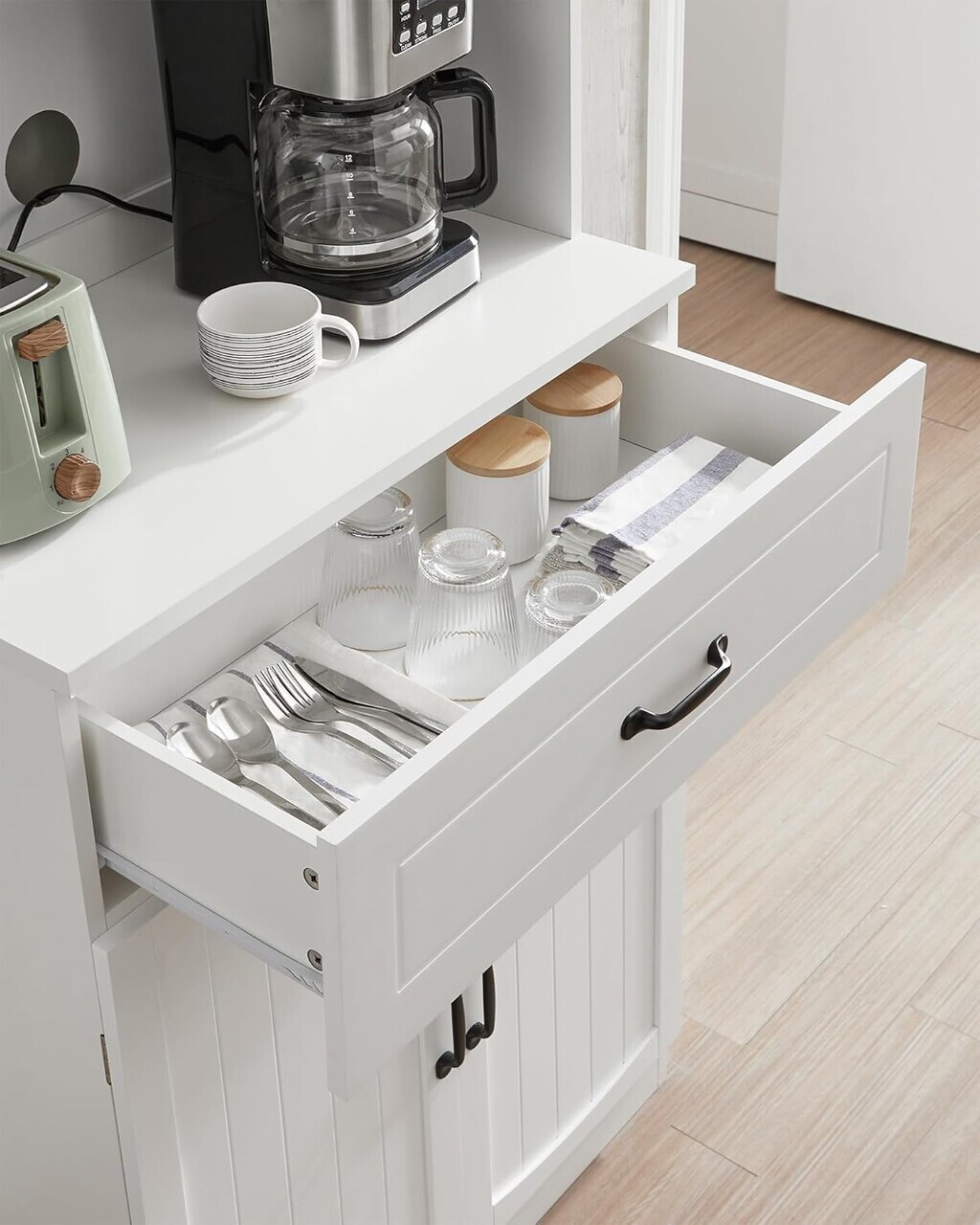 Dulap bucatarie multifunctional, Vasagle, 73x41.5x179.8 cm, MDF/PAL, alb - view 6