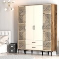 Dulap pentru haine, Hommy Craft, Kumsal PTP, 160x47.5x201.4 cm, PAL, Maro/Crem