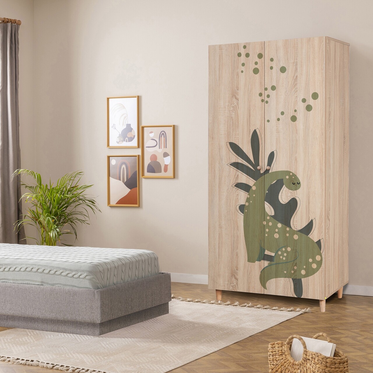 Dulap pentru haine, Vella, Lidya 2 -902, 90x192x52 cm, PAL, Sonomo