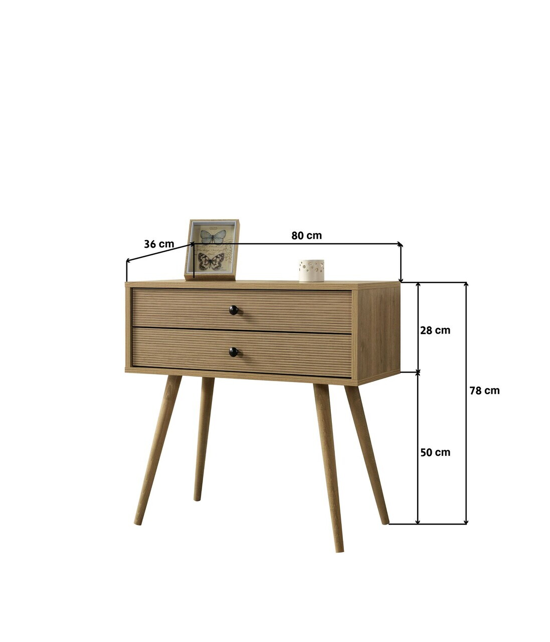 Dulap, Hanah Home, Vita 5208, 80x78x36 cm, PAL, Stejar — imaginea 6