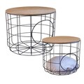 Masuta de cafea, Puqa Design, Cat, 54x54x41 cm, PAL, Pin Atlantic / Negru