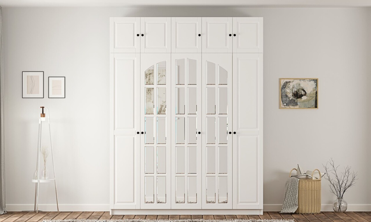 Dulap pentru haine, Rabi, Rb-185-14, 175x240x52 cm, Alb mat - 1 | YEO