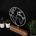 Decoratiune, World, 22x30x3.5 cm, Metal, Alb