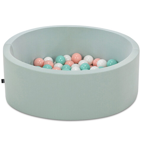 Piscina cu bile, Bubble Pops v11, 150 bile, Ø85 x 30 cm, bumbac/plastic, menta 150