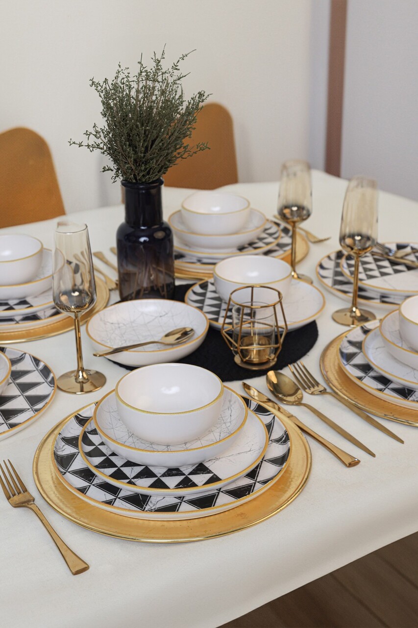 Set de cină din ceramică (24 bucăți), L'essentiel Maison, 275KRM2339, Antibacterian, Alb mat - view 3