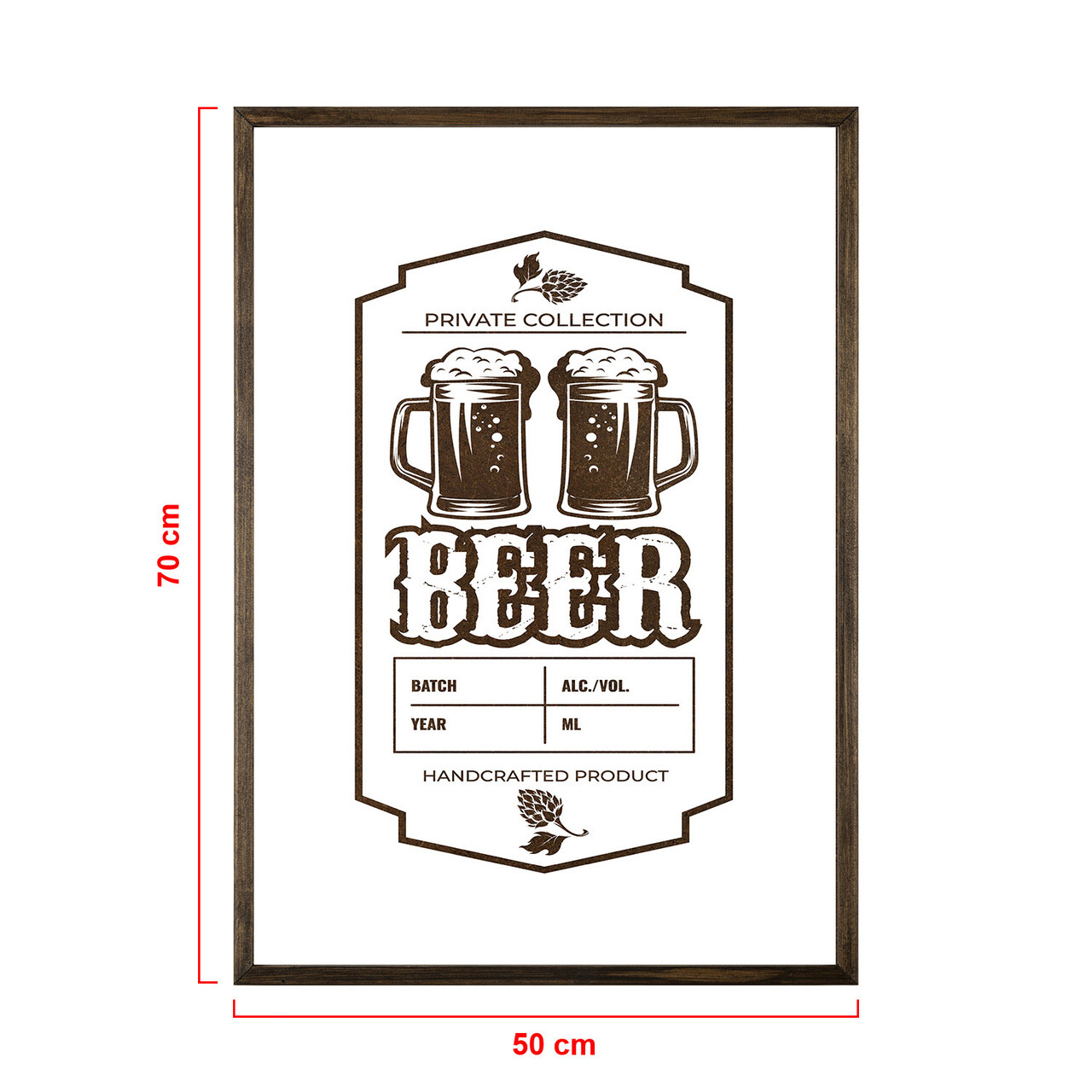 Tablou decorativ, TD023, Lemn, Desenat manual, Natural