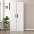 Dulap pentru haine, Minerva, Kale Chain White, 90x190x52 cm, PAL, Alb