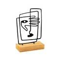 Decoratiune, Hide, 27x8x17 cm, Metal, Lemn/Negru