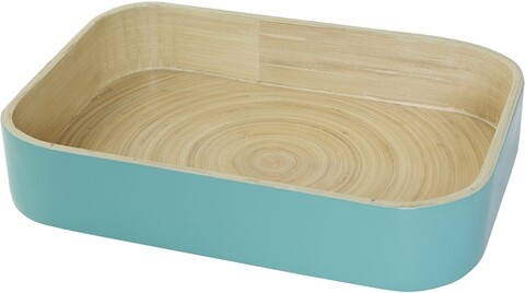 Cutie depozitare, Compactor, Laccato, 31.5 x 22.5 x 6 cm, bambus, turcoaz