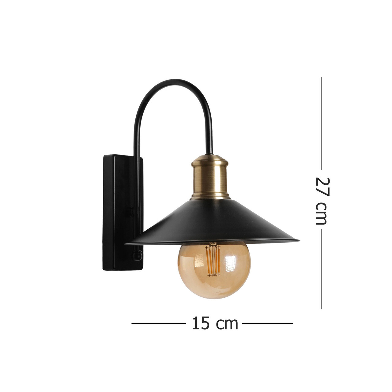 Aplica de perete, Luin, 534LUN3832, Metal, Negru